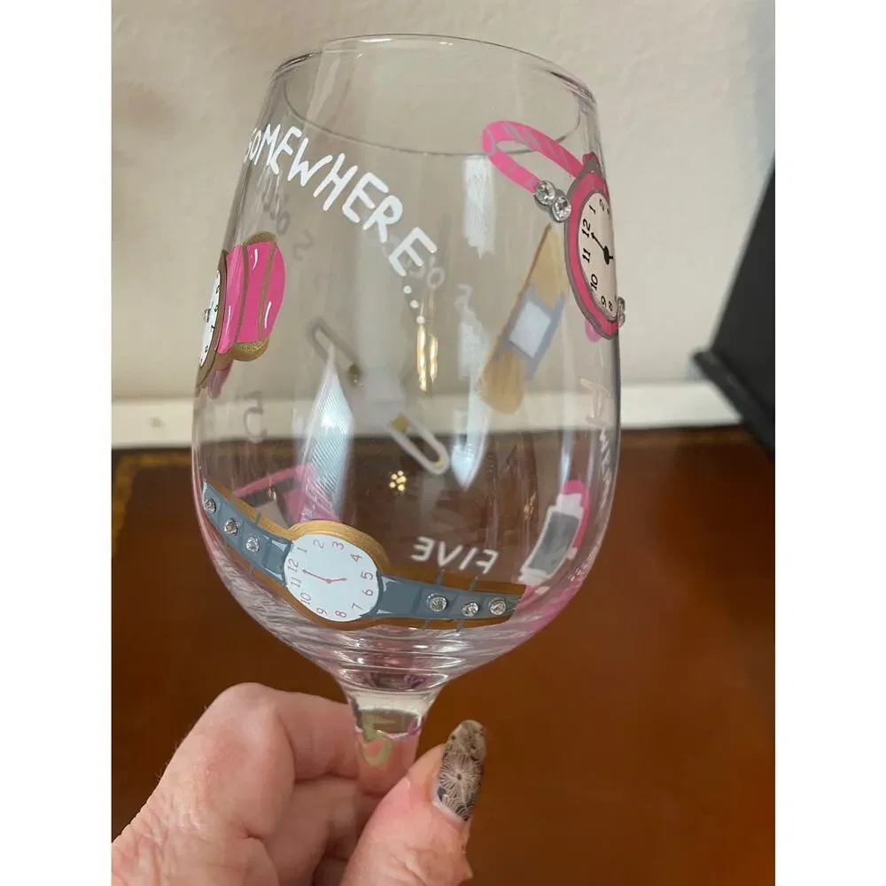 NWT Lolita Wine Glass It’s 5’Oclock Somewhere